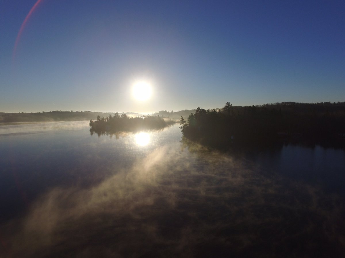 HideawayLodge's tweet photo. Beautiful day for a spin! Loving the drone! Clearwater/Pipestone chain of Lakes November sunrise... https://t.co/awE5ZpanVr