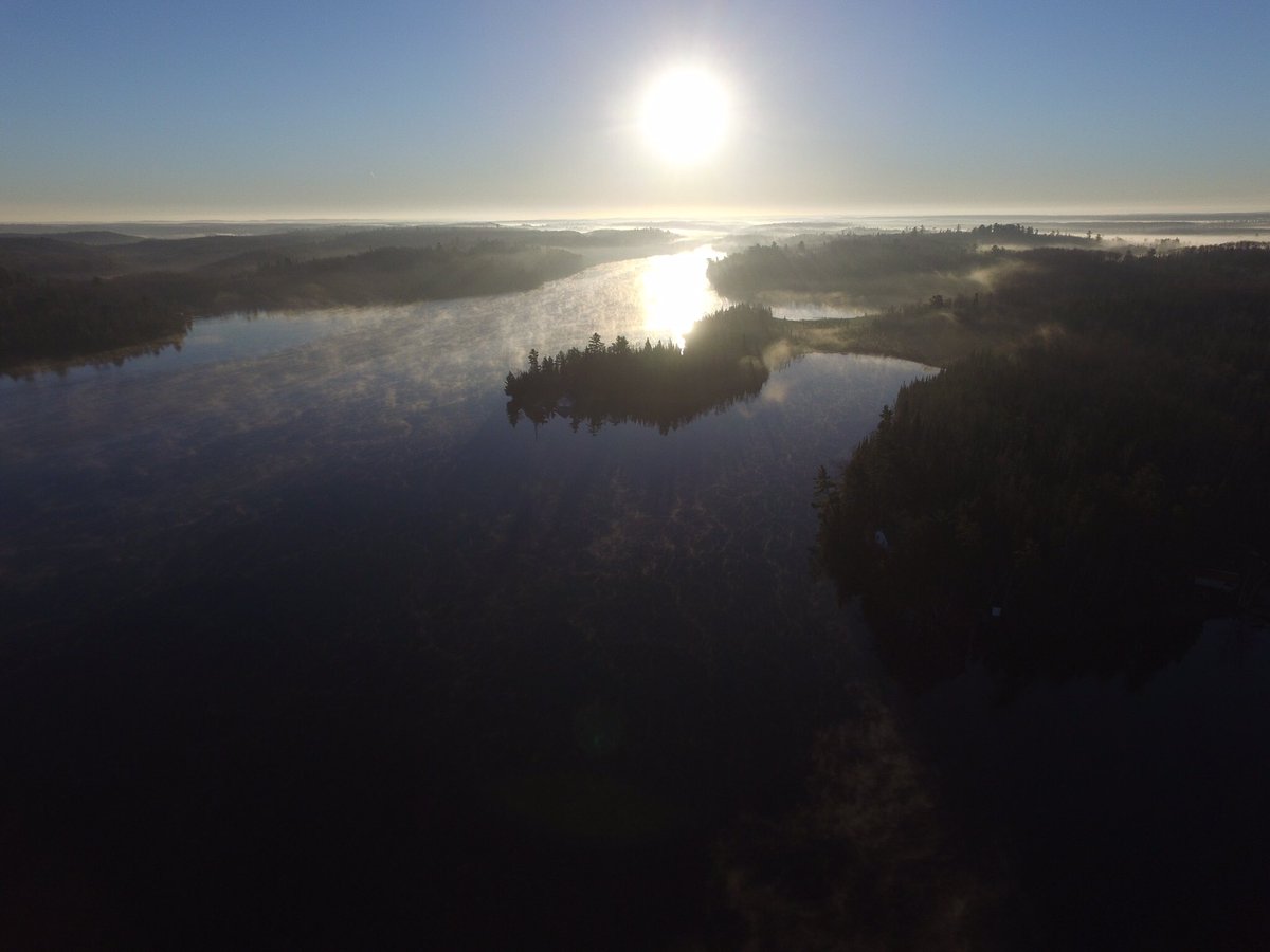 HideawayLodge's tweet photo. Beautiful day for a spin! Loving the drone! Clearwater/Pipestone chain of Lakes November sunrise... https://t.co/awE5ZpanVr