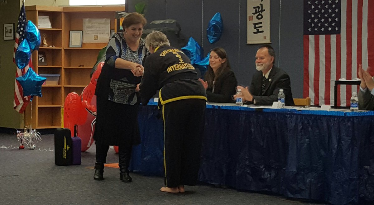 HeronFirsties's tweet photo. Mrs. Van was honored to be a guest on the panel for Camille's belt promotion ceremony at Tiny Tigers Choi Kwang Do. @a2Thurston https://t.co/Y2OarLt72v