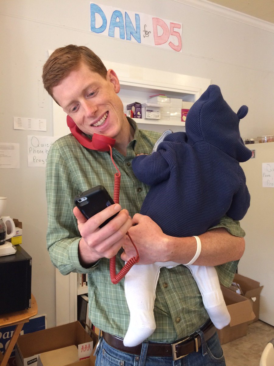DemocracyDan's tweet image. My boy and I are dialing for democracy. We'll win this one voter at a time! @Weeks4NH #nhpolitics #Election2016 #nhdems