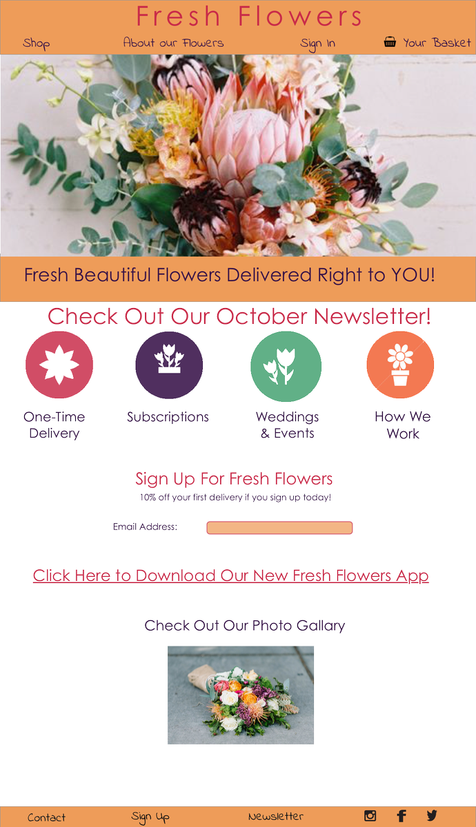 NatalieSoulard's tweet image. Mock Flower Website #designlab #designerintraining