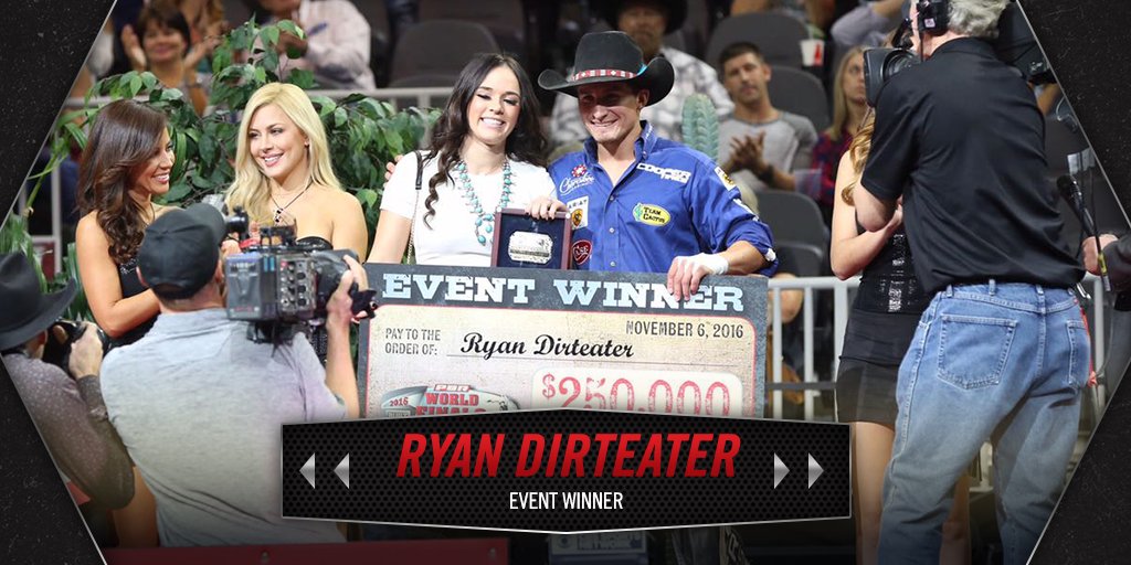 PBR's tweet photo. A perfect week in Vegas for Ryan Dirteater. #PBRFinals https://t.co/BR0PsnPl4k