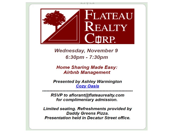 CozyNyc's tweet photo. Home Sharing Made Easy:Airbnb Management 
Presented by Ashley Warmington CEO of Cozy Oasis
RSVP to aflorant@flateaurealty.com for admission https://t.co/7K97uNpwvE