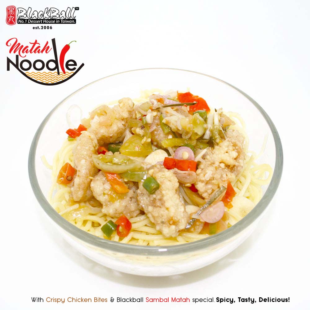 Afternoon Filling w/ Blackball Matah Noodle. Spicy, Tasty, Delicious! Get Matah Noodle &amp; 1 Drink for Rp35,000 at Blackball Central Park.