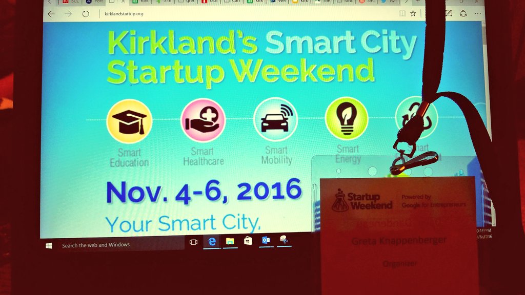 _GretaK's tweet photo. Time to hang it up @KirklandStartup #smartcity #swkirkland. Outstanding event with inspiring pitches. Well done all! https://t.co/mXtA249ksw