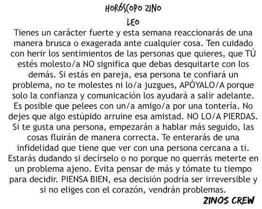 zinos__'s tweet photo. #HoróscopoZino #Leo
Parte I &amp; II https://t.co/IdLOl9Izeb