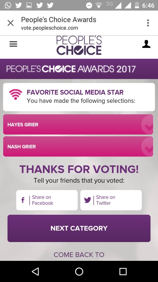 eilishgrier's tweet photo. I nominate @Nashgrier @HayesGrier as my Favorite Social Media Star  @peopleschoice #PCAs #VoteForGriers https://t.co/DL7IWXxvha
