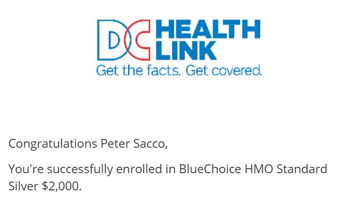 PeterSaccoDC's tweet photo. Biggest accomplishment of the day: enrolling in health insurance. Thanks @DCHealthLink! Proud to be a #MillennialOnObamacare! #EnrollDC https://t.co/C9M6W7Uz5L