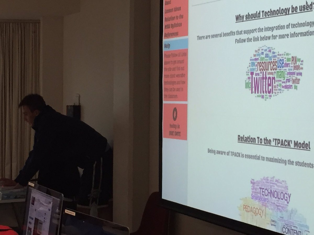 janehunter01's tweet photo. #Steve sharing his website on wearable tech #dldg2016 #TeachMeet @UTSFass #pdhpe #inspiring https://t.co/RjTsOuxybl