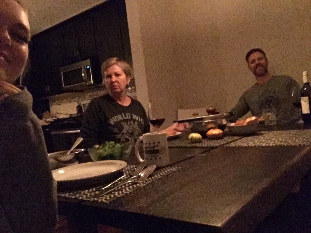 mjcram's tweet photo. @CJSW - years of luv represented at the dinner table - listening to podcast of noise - thanks community radio! https://t.co/SCdhrKhfbW
