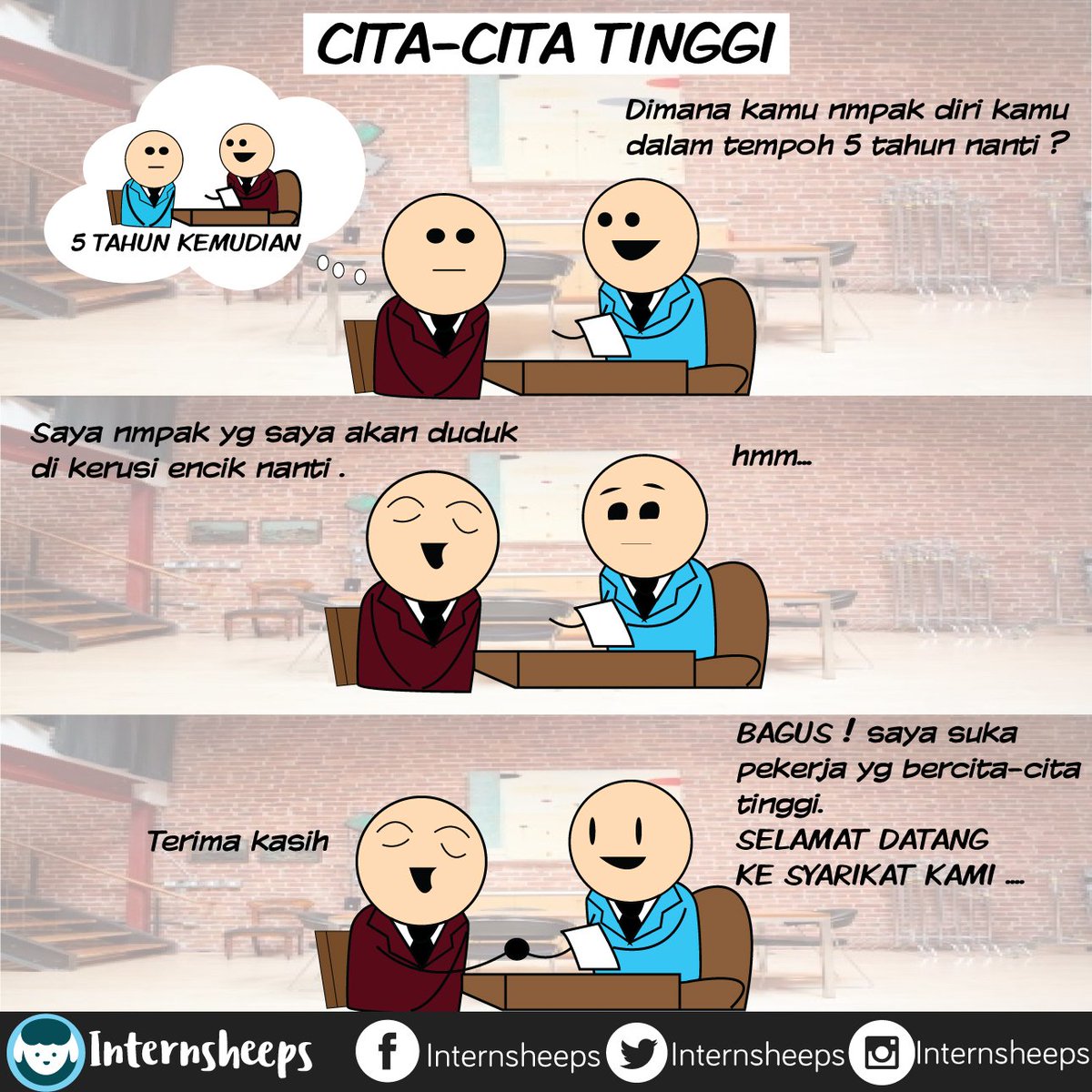 internsheeps's tweet photo. Jawapan paling 'umpph!' kalau majikan tanya soalan macam ni, melalut tapi ada maksud..Hehe! https://t.co/BEq8AB9xS9