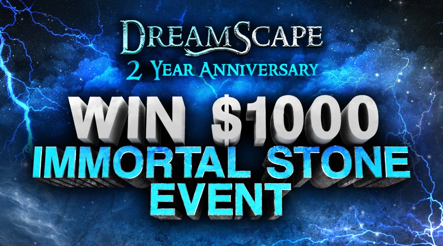 Dreamscape_RSPS's tweet photo. Don't forget to participate in our Immortal Stone Event! You can win $1000! #dreamscape #rsps #event #prizes #bills https://t.co/1mEGMBtkPy