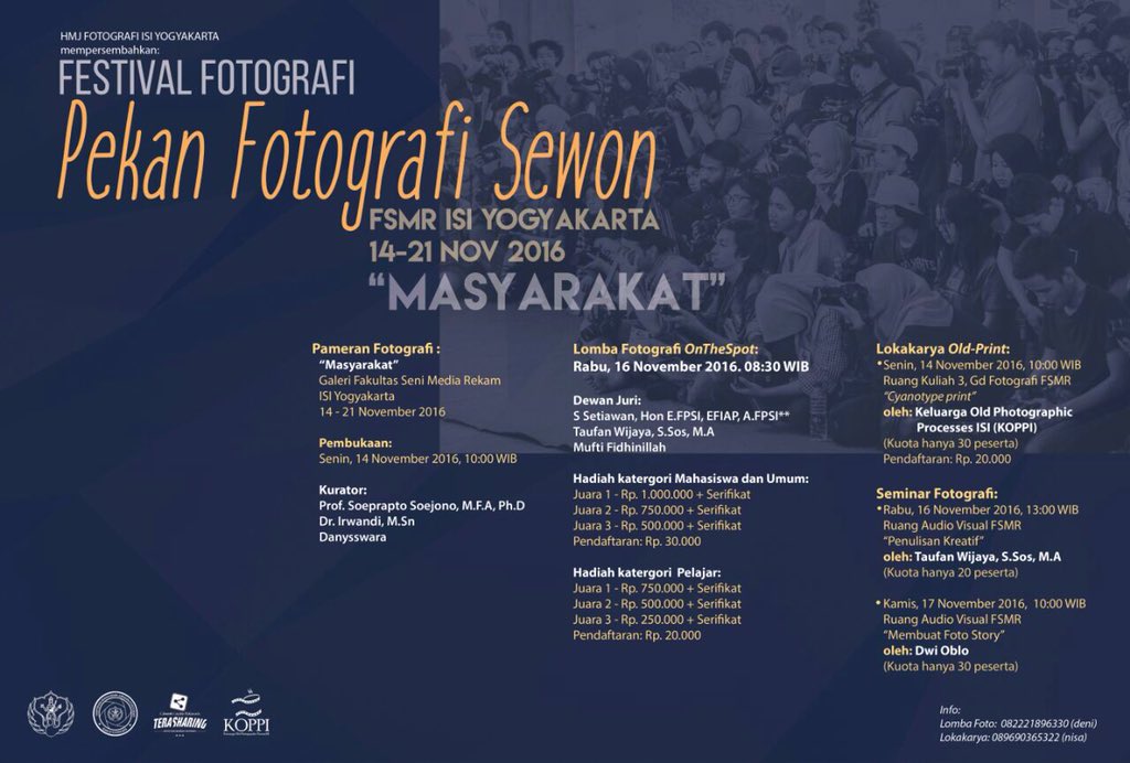Pekan Fotografi Sewon | Pameran, Lomba, Lokakarya Old-Print, Seminar | 14-21Nov | <a href="/hmjfoto/">HMJ FOTOGRAFI ISI YK</a>