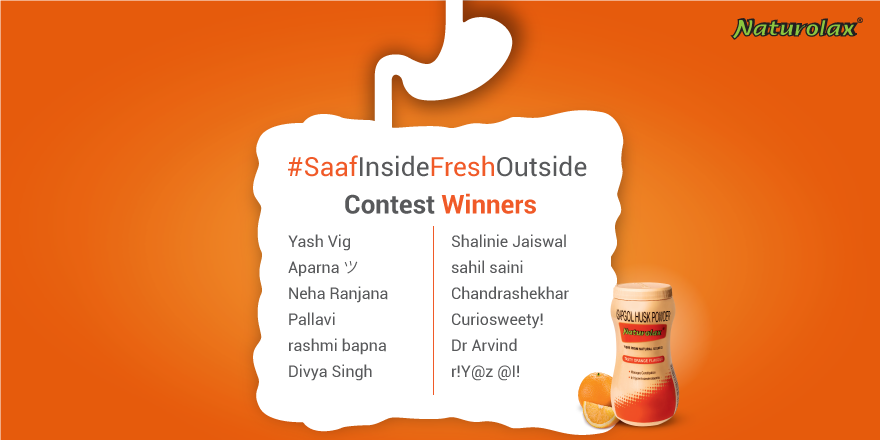 Naturolax's tweet photo. Congrats #SaafInsideFreshOutside winners. You have won vouchers worth Rs. 500. DM us your details. @drarvindkumar @riyazali4312 https://t.co/tFKXdDLrji