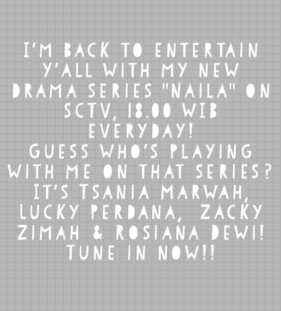 Switch your TV channel to <a href="/SCTV_/">SCTV</a> now cause my new drama series "Naila" is about to start! ✨