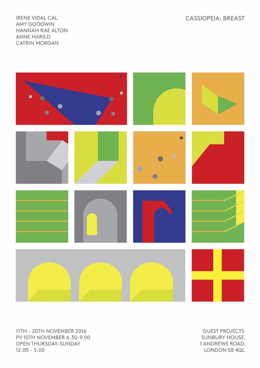 CASSIOPEIA: BREAST exhibition at Guest Projects from 11th - 20th November. PV Thursday 10th November, 6.30pm - 9pm. <a href="/CassiopeiaeKnee/">Cassiopeia</a>