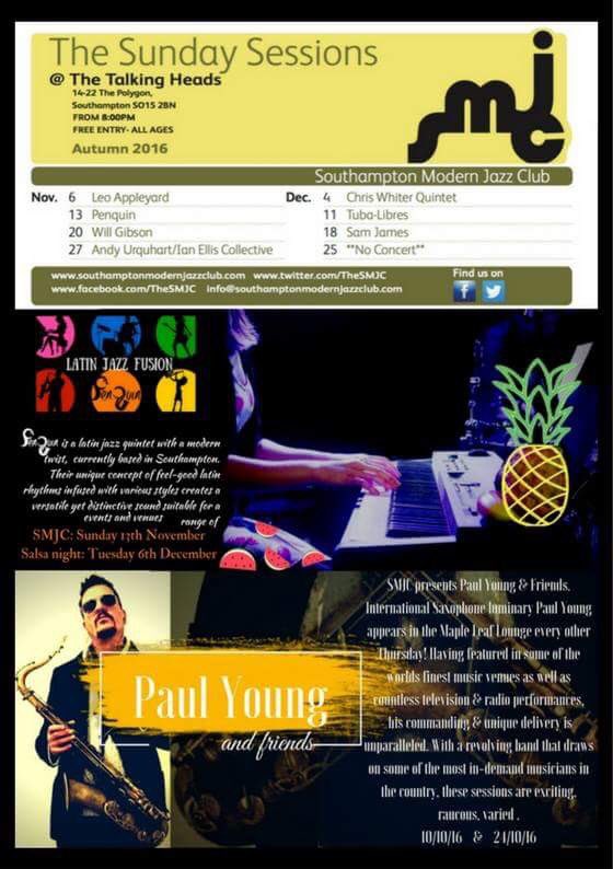 Lizzybennie's tweet photo. @TH_Southampton November booklet #JazzMonth. @PenquinMusic @TheSmjc @funkingted @danmarmolinero @WillGibsonSax @AndrewFisher6 @iSouthampton https://t.co/zNIG00Gdvn