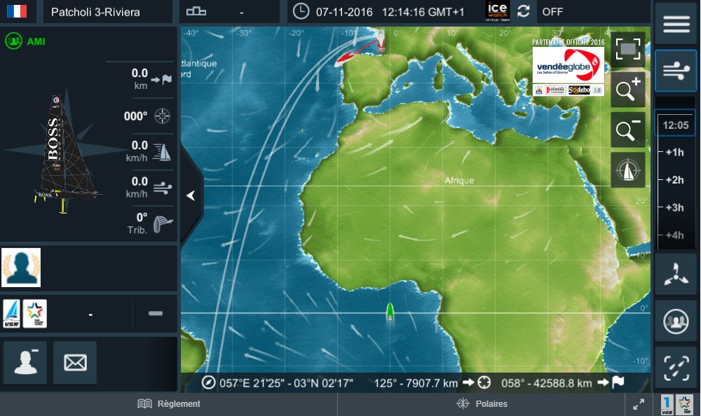 Benich's tweet image. Le bateau d'@HenryMichel est affiché perdu au large du Golfe de Guinée. On appelle les secours? #VR2016
