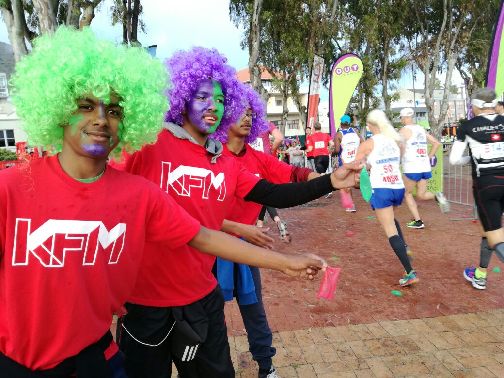 GunRunSA's tweet photo. ALL THE VIBE! Every year @KFMza brings excitement and enthusiasm to The Gun Run. Thanks again for making us smile on race day! #Gunrun2016 https://t.co/hwHiuaiCjx