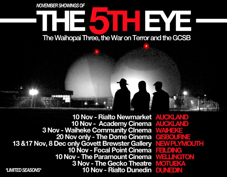 The5thEyeMovie's tweet photo. #The5thEye sees all Aotearoa! The film the #GCSB doesnt want you to see opens this Thursday in #Auckland #Feilding #Wellington & #Dunedin! https://t.co/9JWmJhr91g