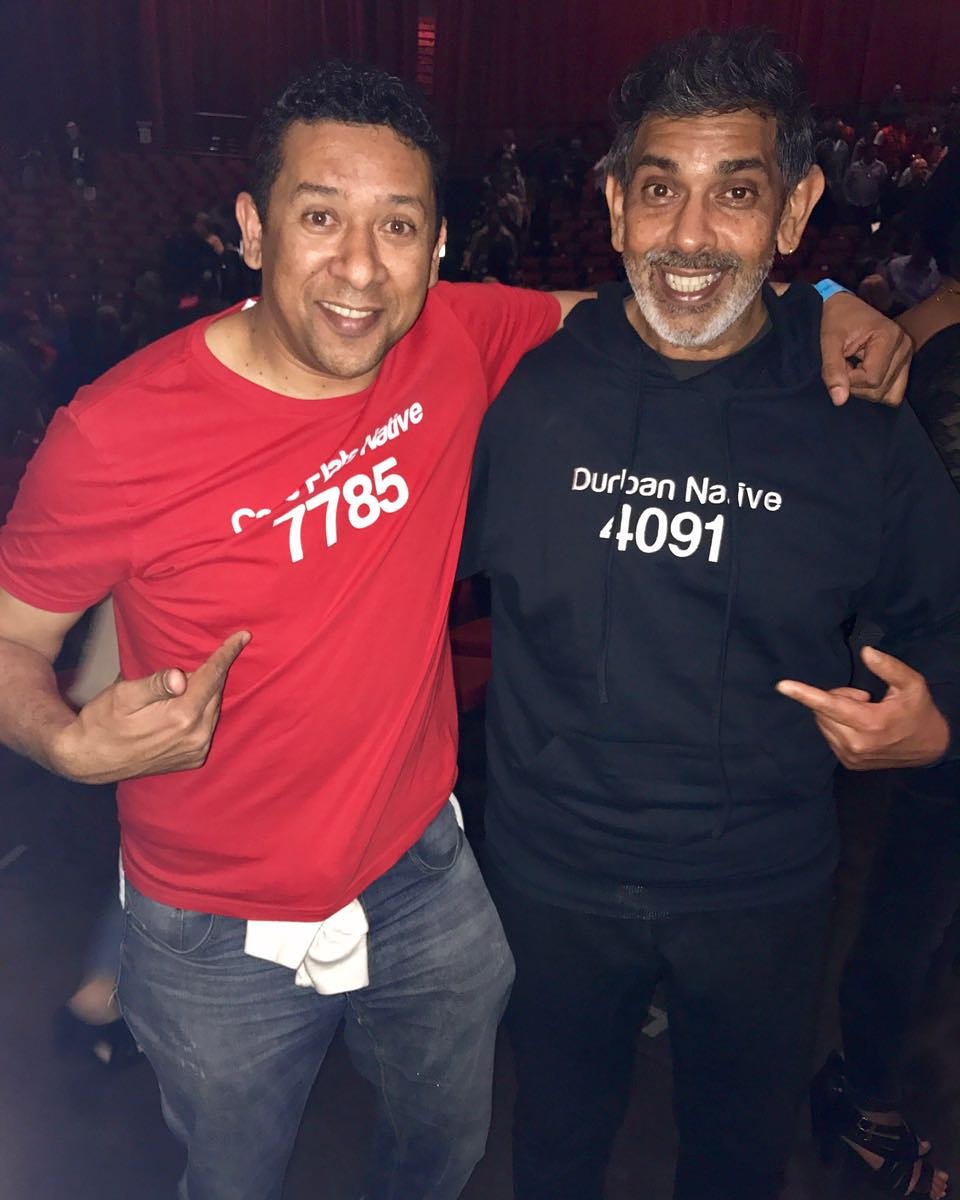 Baydu's tweet photo. Baydu Adams n Sam Roy in #CapeFlatsNative apparel at #UB40 in #capetown @GrandWestSA https://t.co/n176yl1eGk