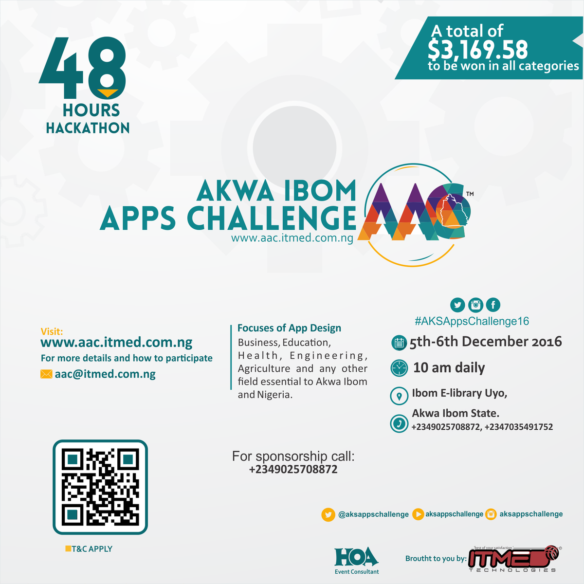 akstrending's tweet photo. #Anticipate #AKSAppChallenge16 #48HoursHackathon #5-6thDecember2016 #IbomeLibrary
#10amDaily
Proudly Supported by #OfficialNaijaPR https://t.co/vDdHSyXMOW