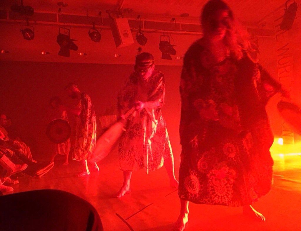dismalhuman's tweet photo. Holy Smoke! last Saturday speaking backwards mega gongs pyrotechnics in a small room #Ultimatedancer #Southbank https://t.co/HqI7NtQgh7