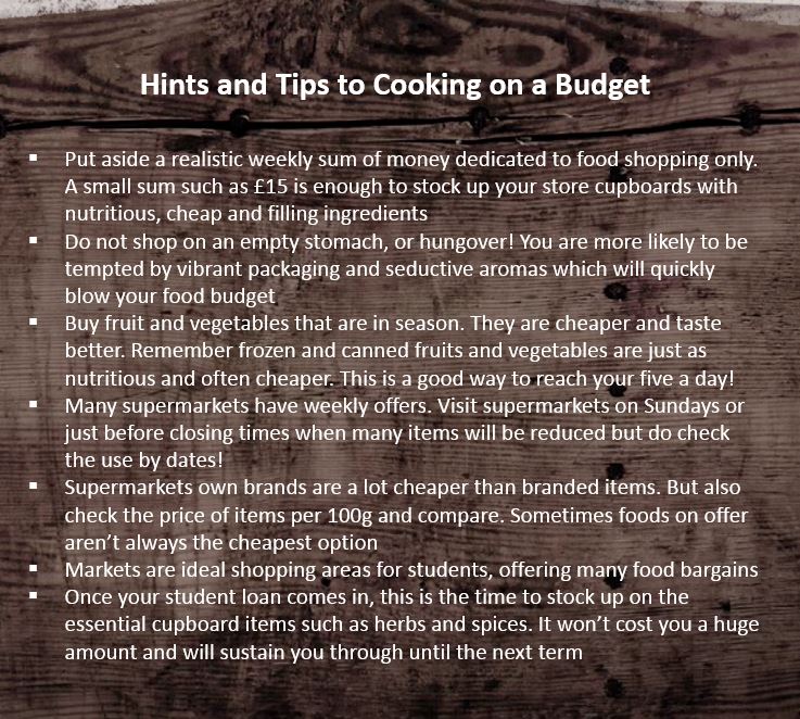 NumbriaUniFood's tweet image. Nutritional top tips for cooking on a budget #StudentProblems #StudentSolutions