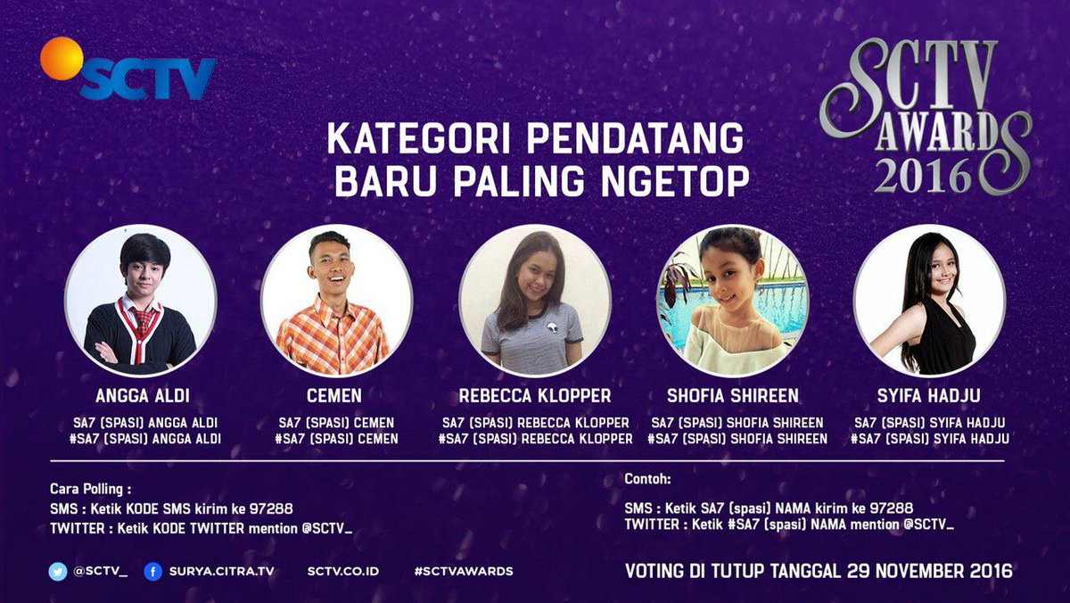 cemancemen's tweet photo. Dukung @MasCemen sbg pendatang baru paling ngetop dalam SCTV awards 2016! Carany sms, ketik SA7 kirim ke 97288 /twitter #SA7 mention @SCTV_ https://t.co/FYqHL5LhAv
