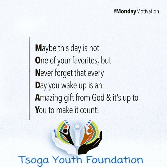 Have a Blessed monday
#TsogaYF
<a href="/PETROSSITHOLE2/">Petros Sithole</a> 
@ItuMolea 
<a href="/TsogaYF/">#TsogaYF</a>