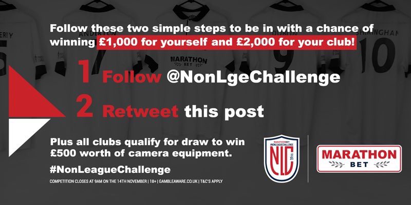 RETWEET FOR #TUFC | Follow @NonLgeChallenge &amp; retweet this post and you could win £1k and  we could win £2k! T&amp;Cs: bit.ly/2fnBKZM