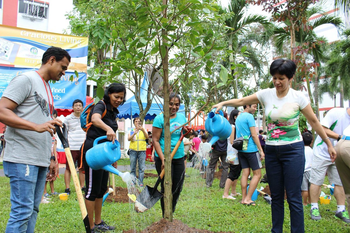 Tree Planting day at Tanjong Pagar GRC on Sunday morning- planted a Tembusu Tree at the newly opened #LengKee Park.