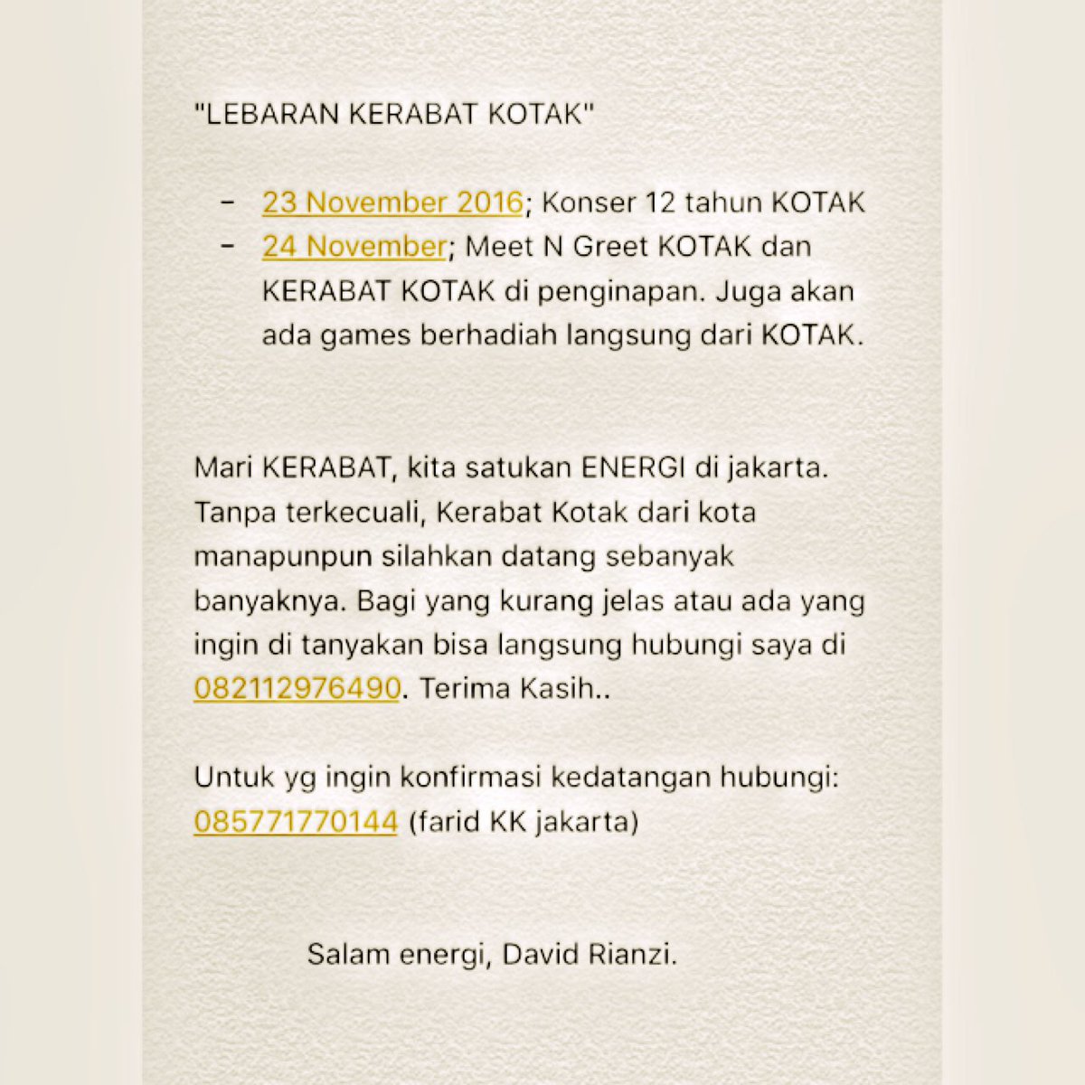 Official KOTAK tweet media