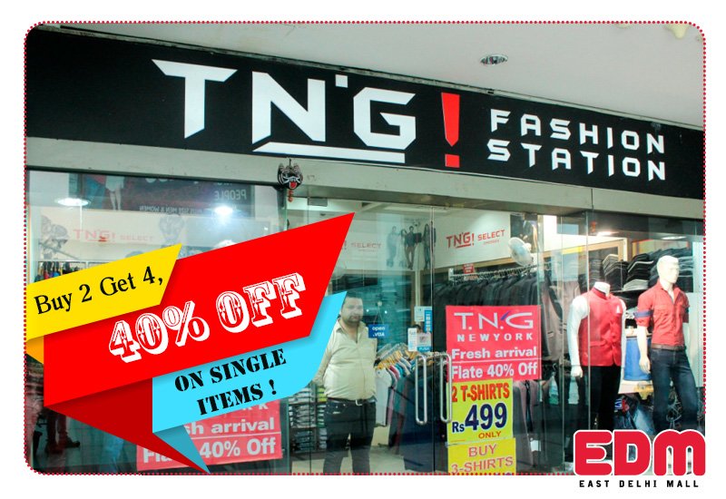 EastDelhiMall's tweet photo. Select from the wide range of #TNG Clothing for men, women and kids from #EDM Mall. #Flat40Off #EastDelhiMall #Ghaziabad https://t.co/ovUGhY9vOH
