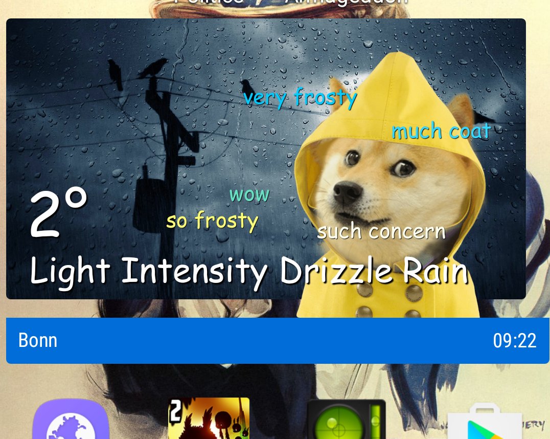 MrMasonWolf's tweet photo. I love this app/widget soo much! xD 
#WeatherDoge 
https://t.co/dXY2mSTPxo https://t.co/BGskog78Pe