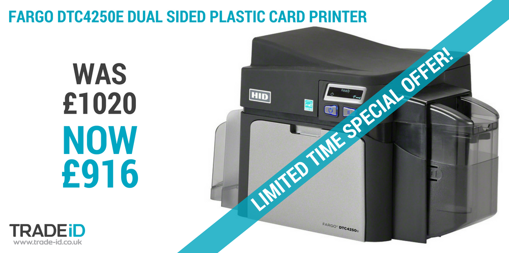 TRADE_iD's tweet photo. Price drop, the Fargo DTC4250e double-sided printer was £1,020 now £916. Limited stock available, Shop online now. https://t.co/iCWo7rm2Xw https://t.co/U1ZbgoryFg