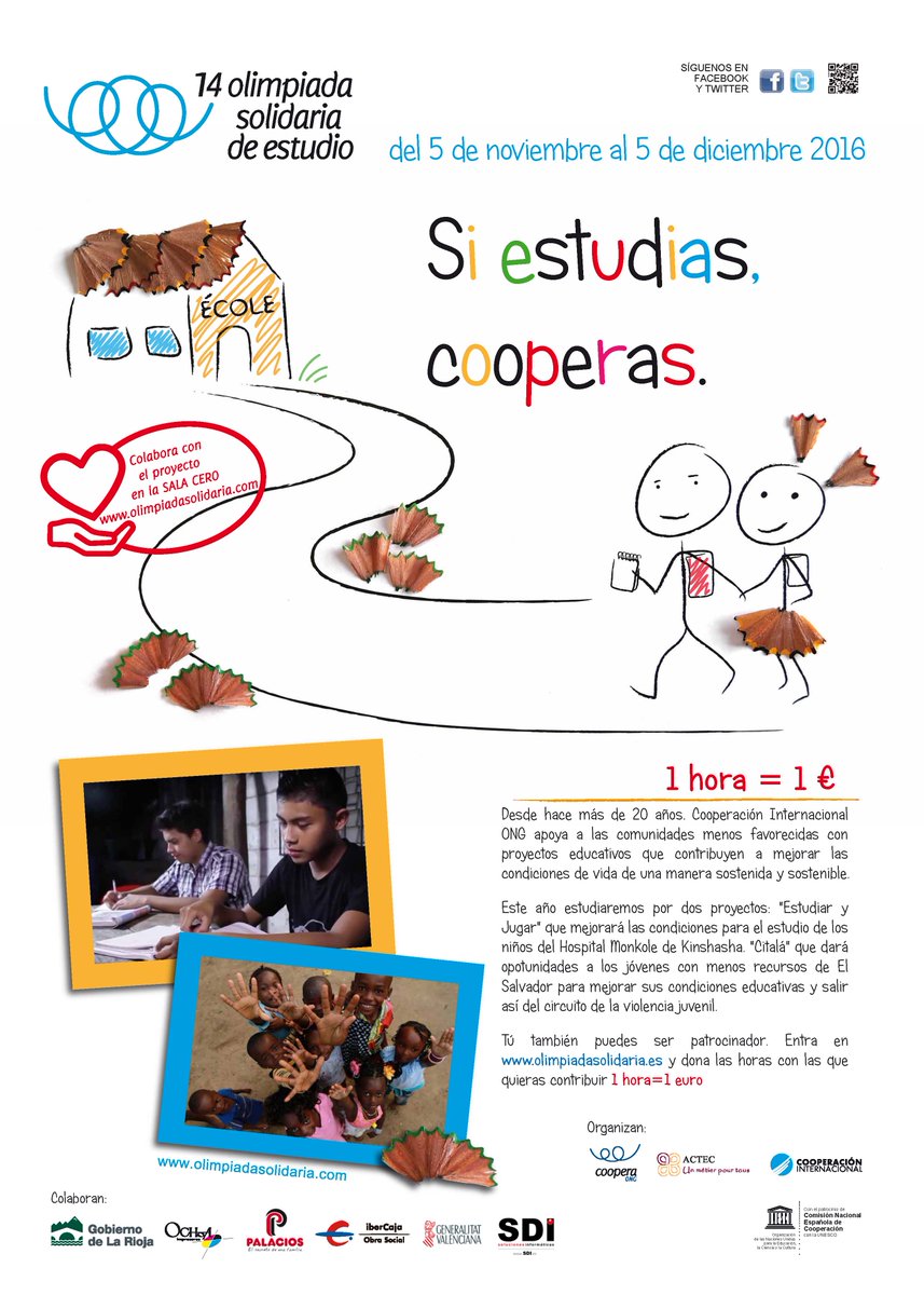 AsociacionASVAI's tweet photo. El Centro de #Integración para la #Infancia se suma a la XIV Olimpiada #Solidaria de Estudio.Si estudias #cooperas con los menos favorecidos https://t.co/olMxGFAr63
