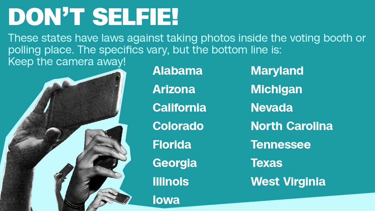 CNN's tweet image. Don't even THINK about taking a selfie when you vote in these states cnn.it/2eOueCc