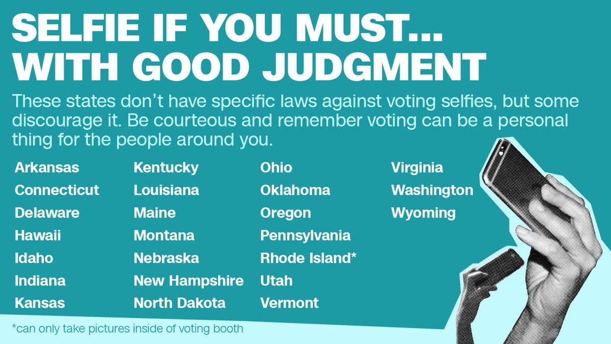 CNN's tweet image. Don't even THINK about taking a selfie when you vote in these states cnn.it/2eOueCc