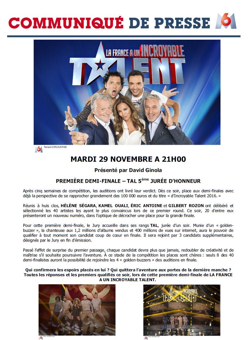 La France a un incroyable talent - Demi- Finale 02 - Mardi 06 Decembre 2016 - M6 Cwq9JRpXcAA4S4-