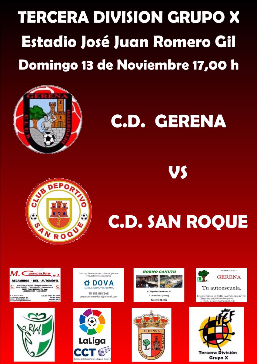 CD_Gerena's tweet photo. 📣📣Este Domingo jugamos en casa, ven y anima a tu equipo. 🔴⚫️ https://t.co/zVPDIhhDHC