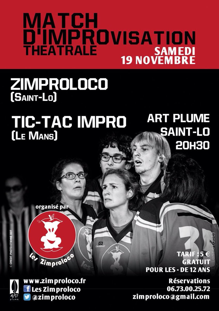 Le 19 novembre, nous recevons les Tic-Tac pour un match #impro !! 
Réservations au 06.73.00.25.72
Ou par mail: zimproloco@gmail.com