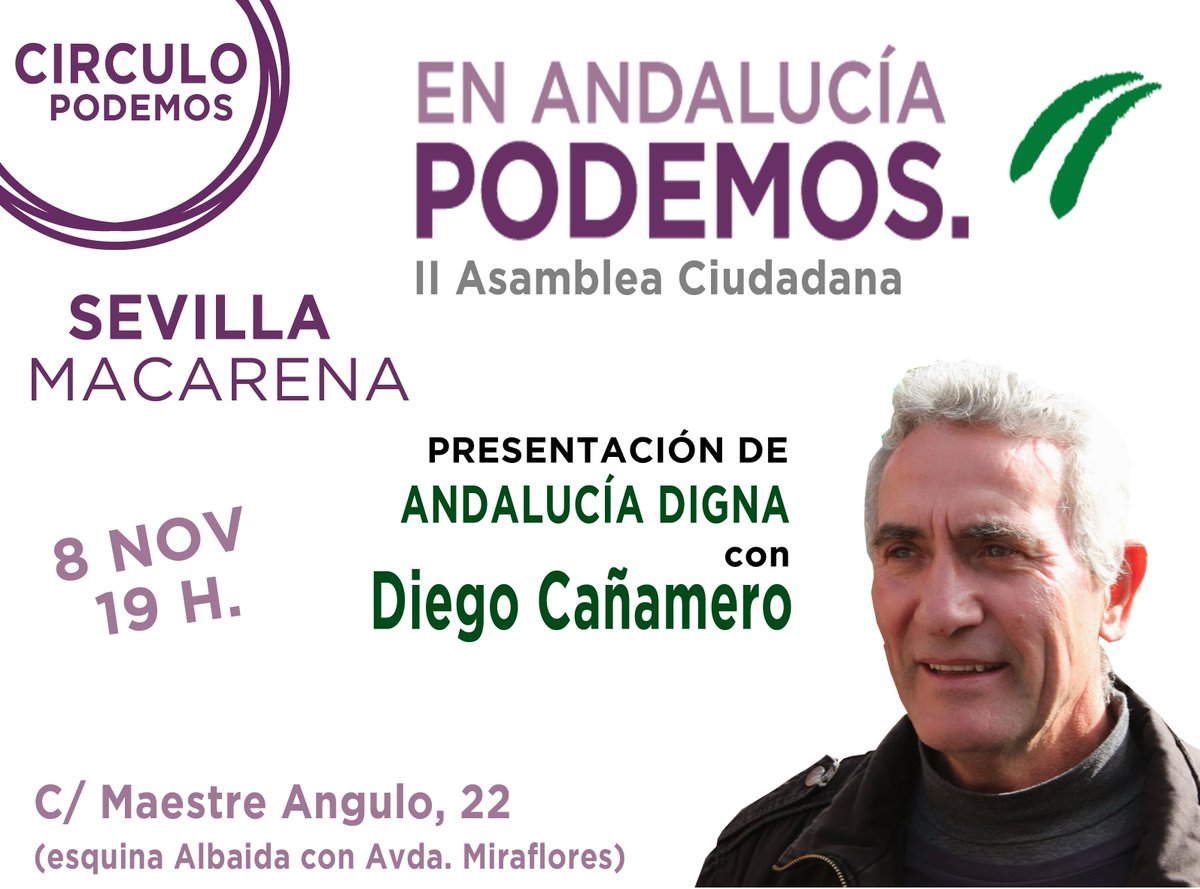DcaValle's tweet photo. Mañana presentando @ANDALUCIADIGNA como espacio de reflexión de @Podemos_AND en Sevilla https://t.co/CkAq0zvDEQ