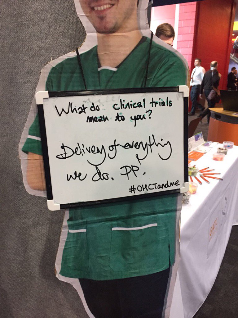 Great to meet Peter Parker -head of cancer studies at KCL #NCRI2016 #OHCTandme What do clinical trials mean to you?