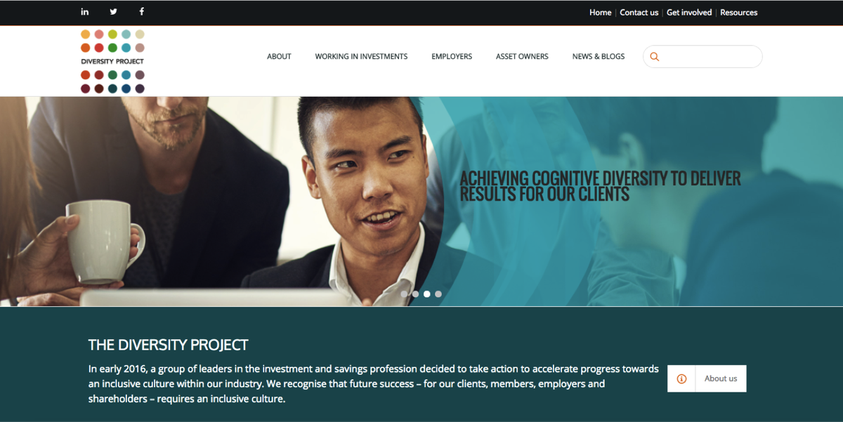 HTFINMKTING's tweet photo. Really happy that the https://t.co/uwjXg3Bg3f website we have been working on is now live! Get involved. #diversityproject https://t.co/nRq3XmWlta