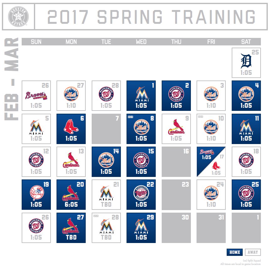 Houston Astros on Twitter: "Our 2017 Spring Training schedule has been