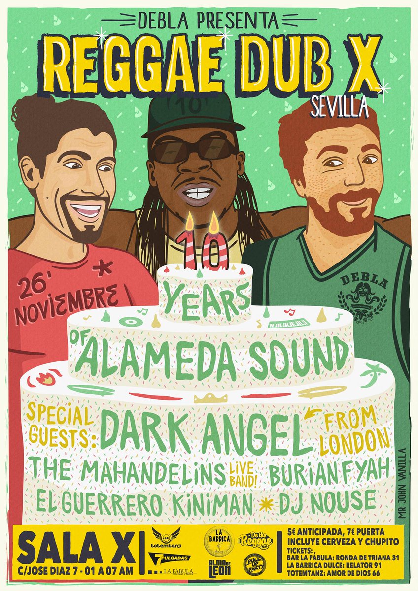 26 de noviembre, <a href="/SalaXSVQ/">Sala X</a>: Décimo aniversario de <a href="/alamedasound/">Alameda Sound</a> #reggae #dub 
¿Y sabéis qué? #deblanofalta #craftbeer