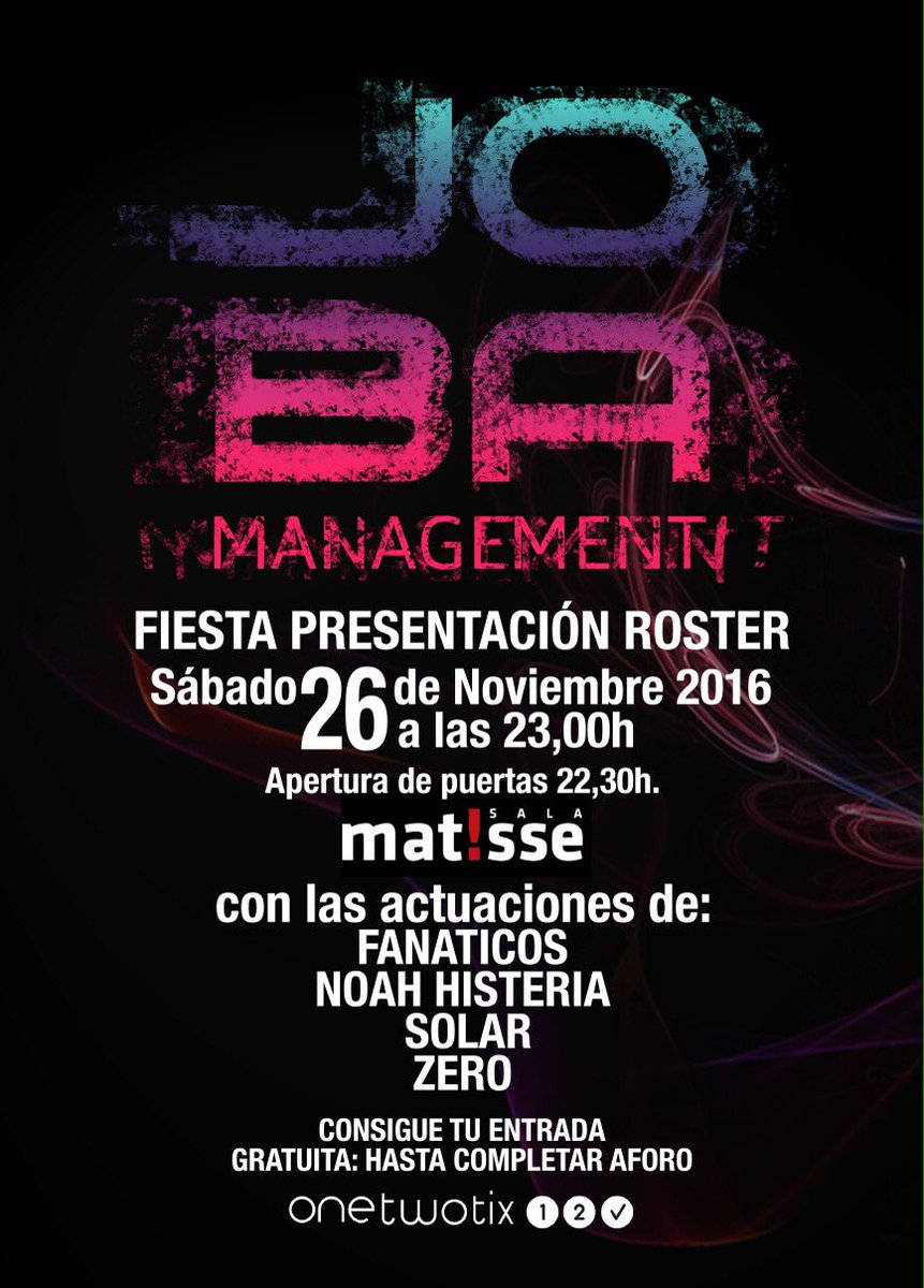 somoszero's tweet photo. Estaremos en la presentación del roster de @Joba_Management en @salamatisse con otras tres bandazas 🔝🔝
🎟🎟gratis 👉  https://t.co/UEiqQsqDXB https://t.co/zlF2skIsPU