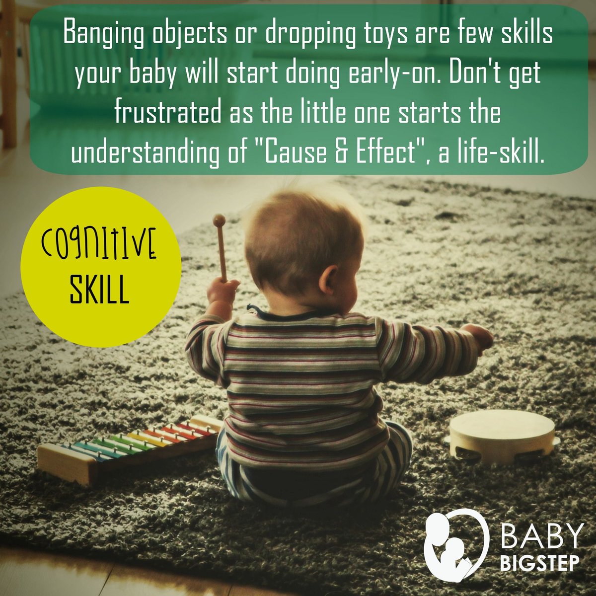 BabyBigStep's tweet image. Banging objects together is a baby milestone. #cognitiveskill #babymilestone #babybrain #babyactivities #parenting #infant #newborn #toddler