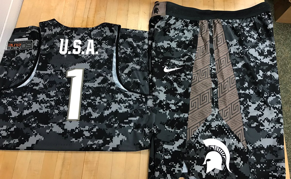 Michigan State Men's Basketball on Twitter: "We will be wearing special  @Nike black camo uniforms this Friday in the Armed Forces Classic to honor  our troops. See you in Hawaii! 🇺🇸 https://t.co/QPIInLsFtT" /